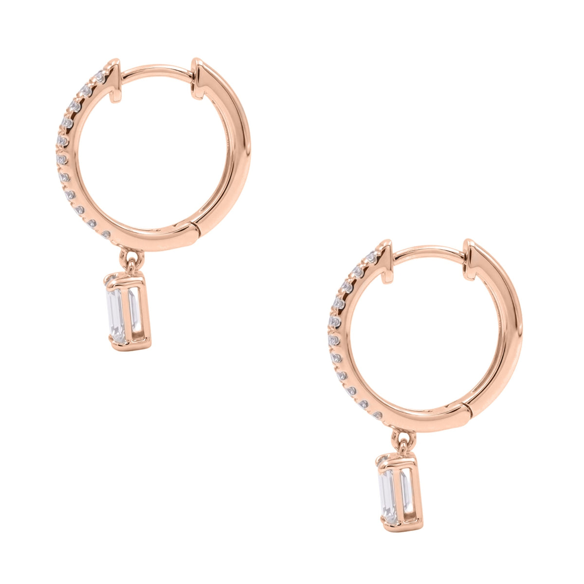 Lab-Grown Diamond Hoop Earrings in 14K White Gold or 14K Yellow Gold