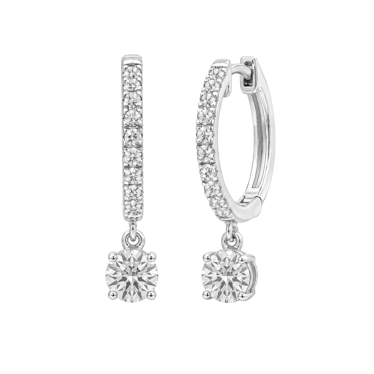 Lab-Grown Diamond Hoop Earrings in 14K White Gold or 14K Yellow Gold