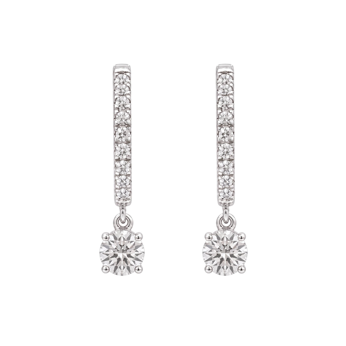 Lab-Grown Diamond Hoop Earrings in 14K White Gold or 14K Yellow Gold