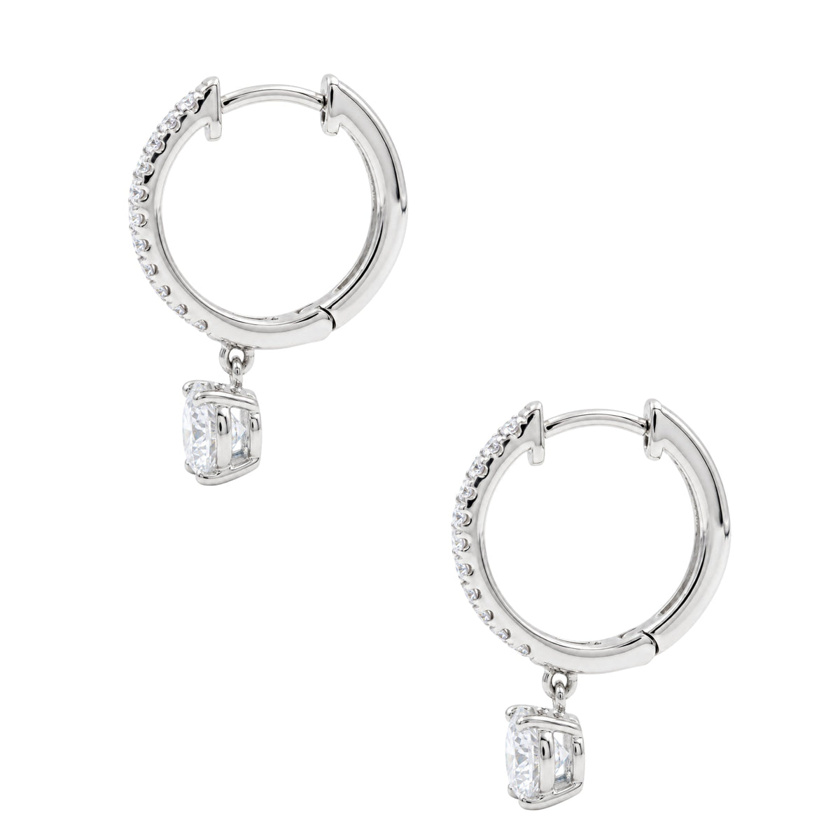 Lab-Grown Diamond Hoop Earrings in 14K White Gold or 14K Yellow Gold