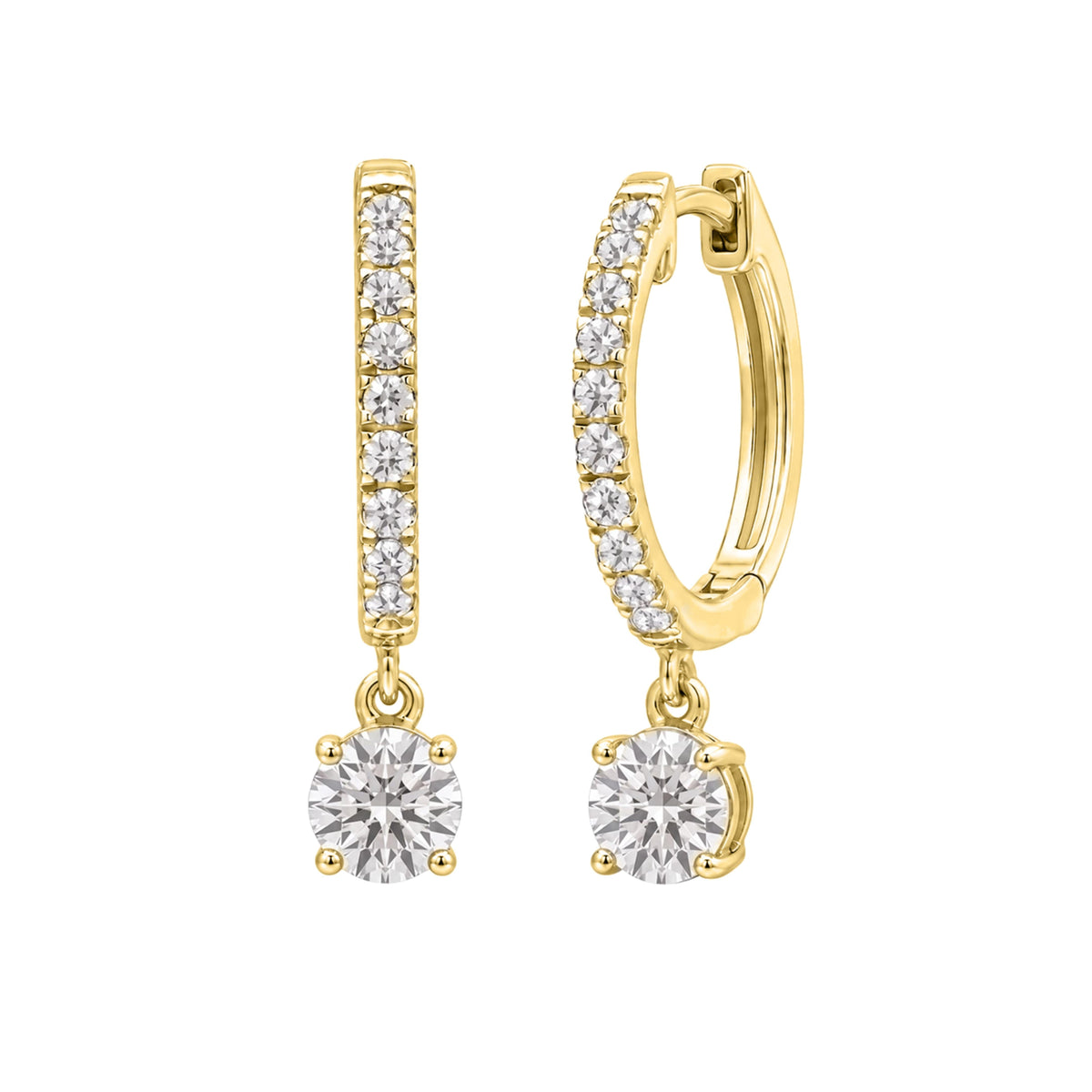 Lab-Grown Diamond Hoop Earrings in 14K White Gold or 14K Yellow Gold