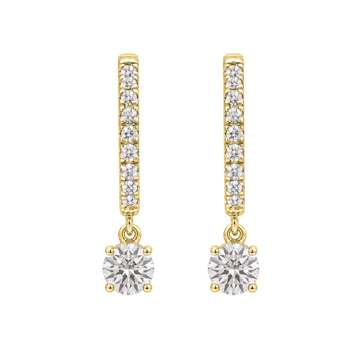 Lab-Grown Diamond Round Hoop Earrings in 14K White Gold or 14K Yellow Gold