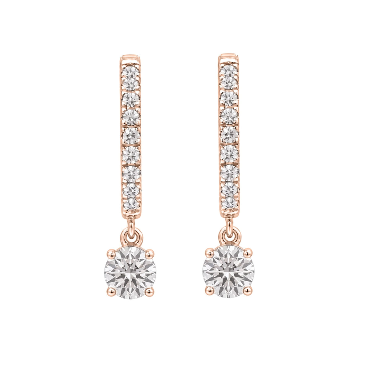 Lab-Grown Diamond Round Hoop Earrings in 14K White Gold or 14K Yellow Gold