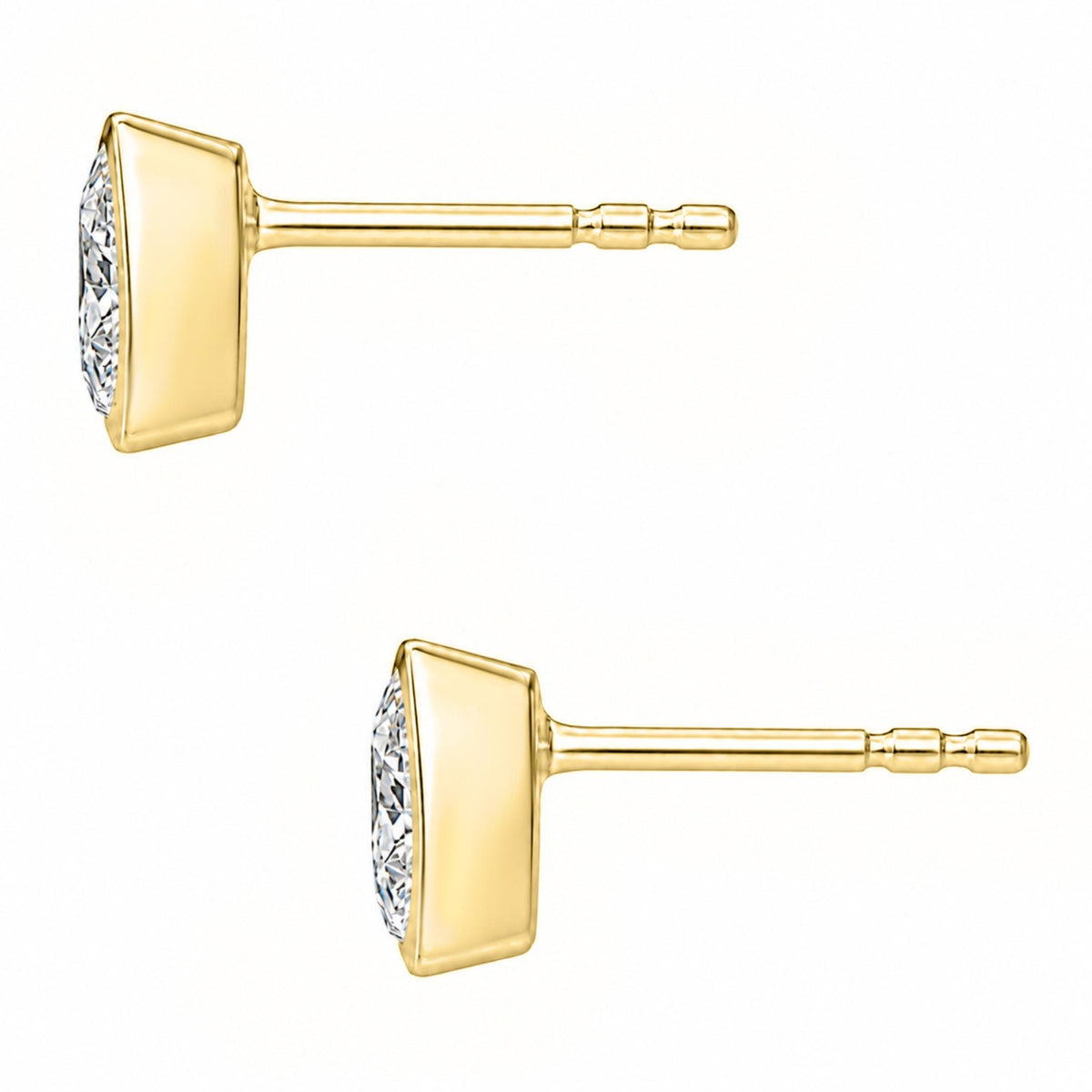 Lab-Grown Diamond Pear Bezel Stud Earrings in 14K White Gold or 14K Yellow Gold