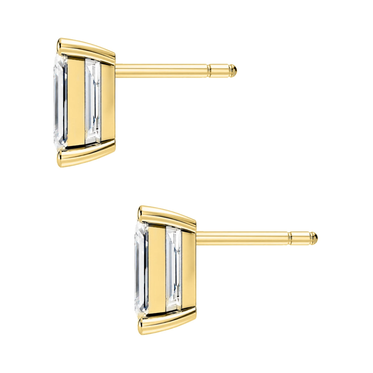 Lab-Grown Diamond Emerald-Cut Stud Earrings in 14K White Gold or 14K Yellow Gold