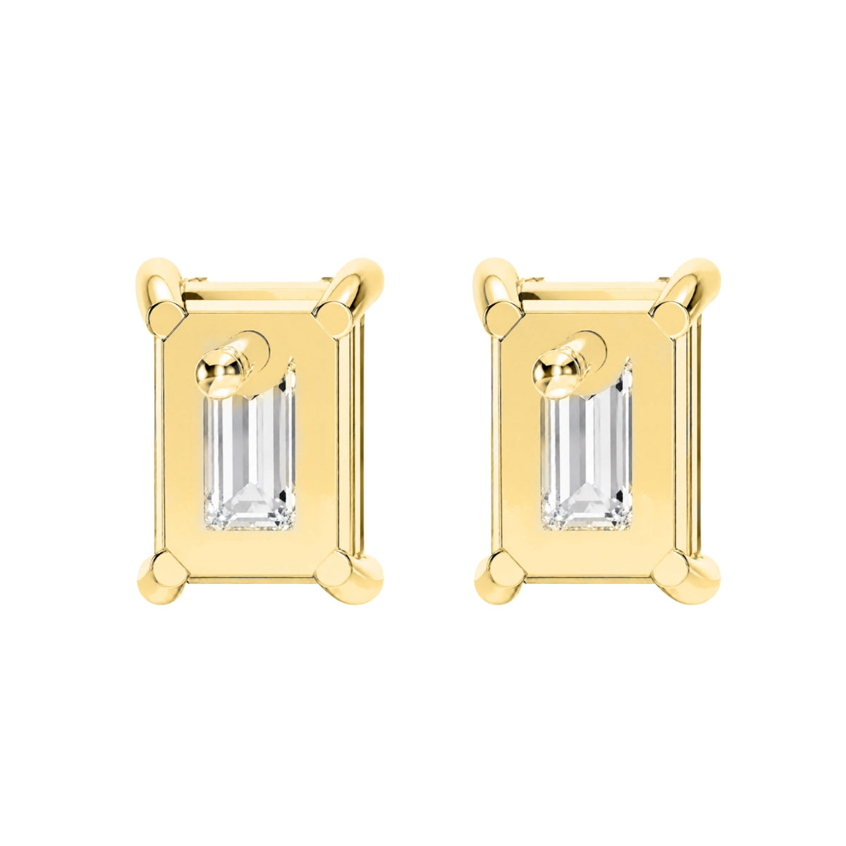 Lab-Grown Diamond Emerald-Cut Stud Earrings in 14K White Gold or 14K Yellow Gold