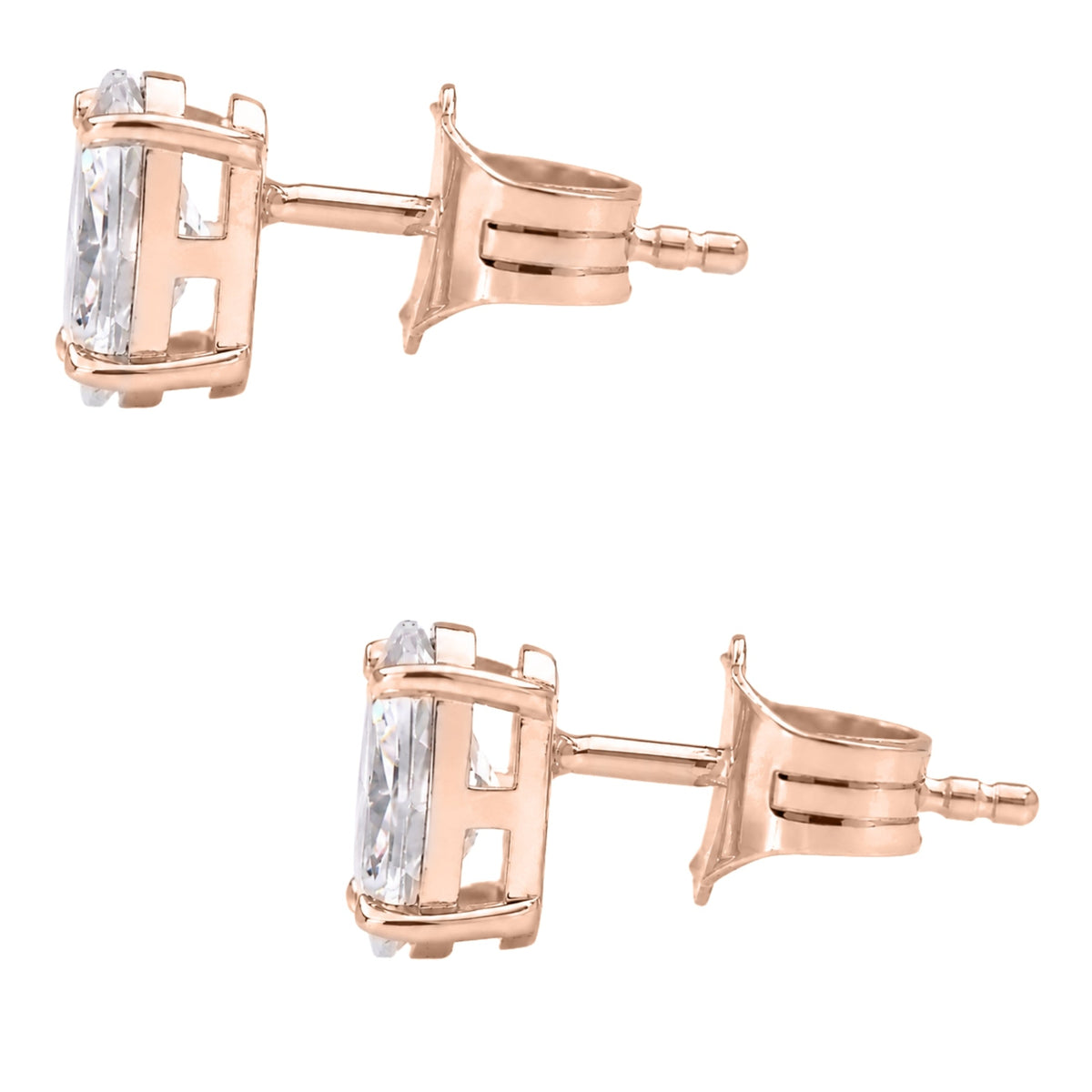 Lab-Grown Diamond Oval Stud Earrings in 14K White Gold or 14K Yellow Gold