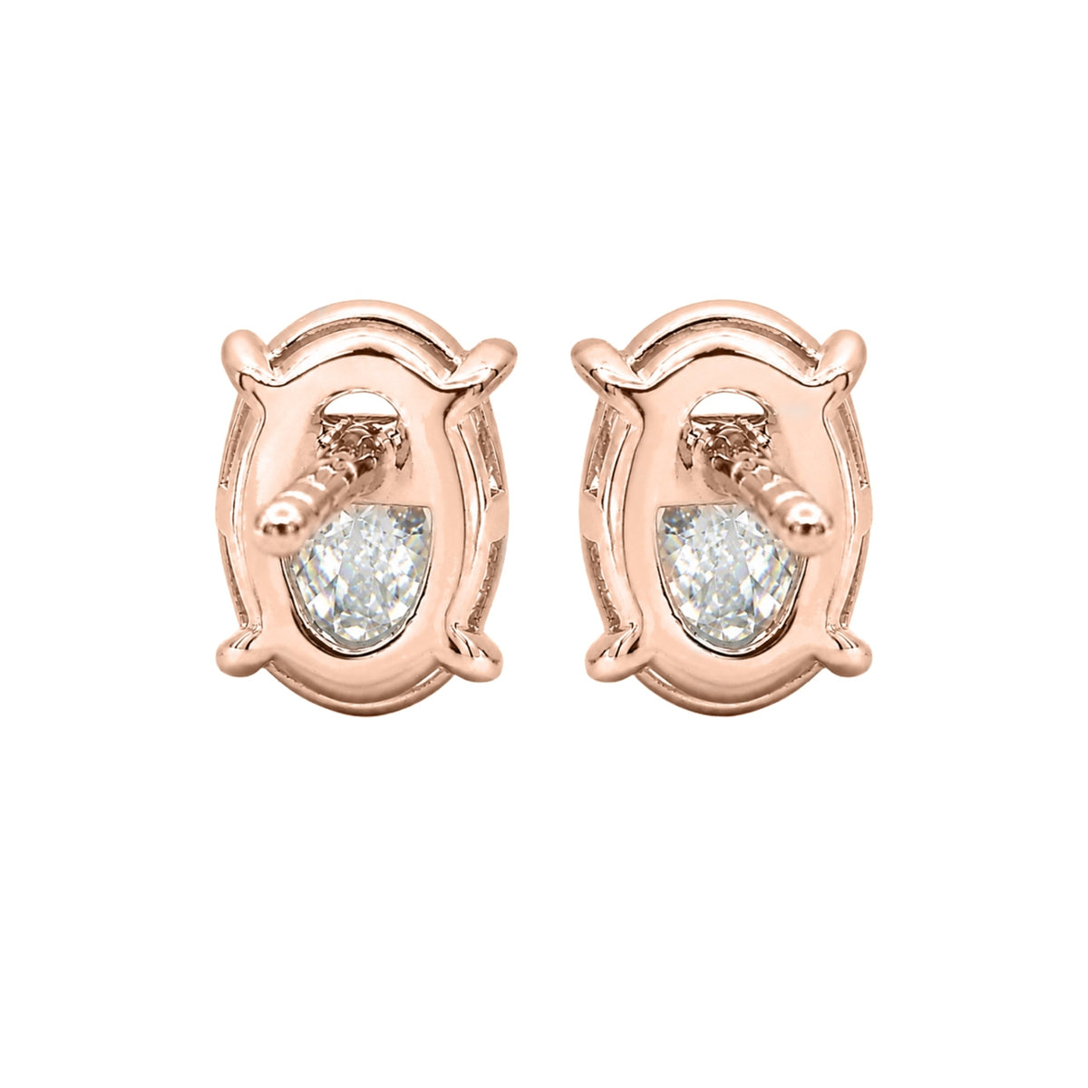 Lab-Grown Diamond Oval Stud Earrings in 14K White Gold or 14K Yellow Gold