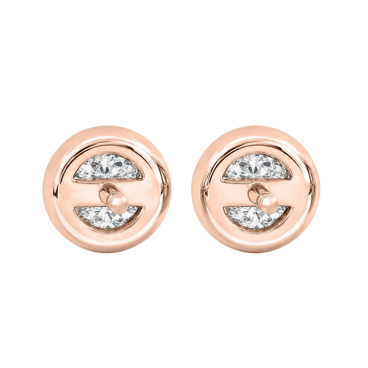 Lab-Grown Diamond Round Bezel Stud Earrings in 14K White Gold or 14K Yellow Gold