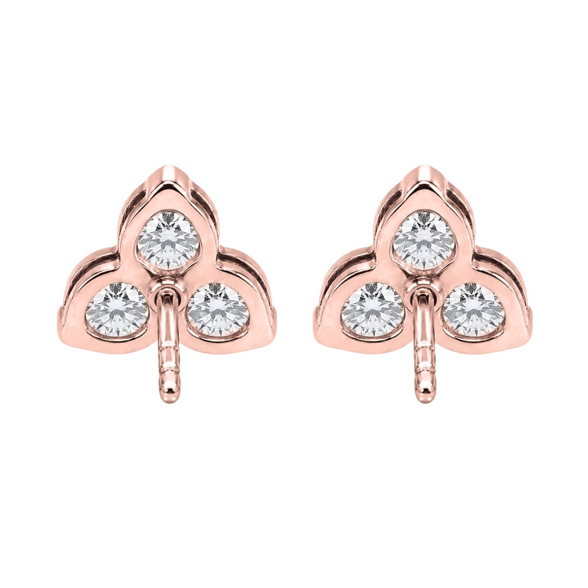 Lab-Grown Diamond Round Three-Stone Earrings in 14K White Gold or 14K Yellow Gold