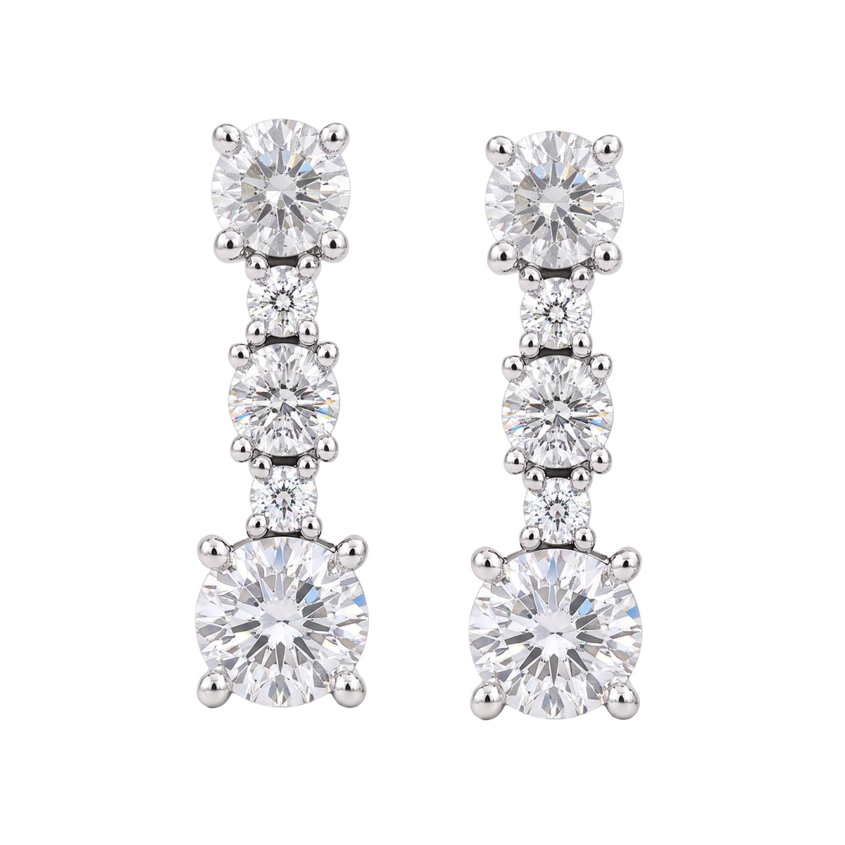 1 ct. T.W. Lab-Grown Diamond Round Drop Earrings in Sterling Silver or 14K Gold over Silver