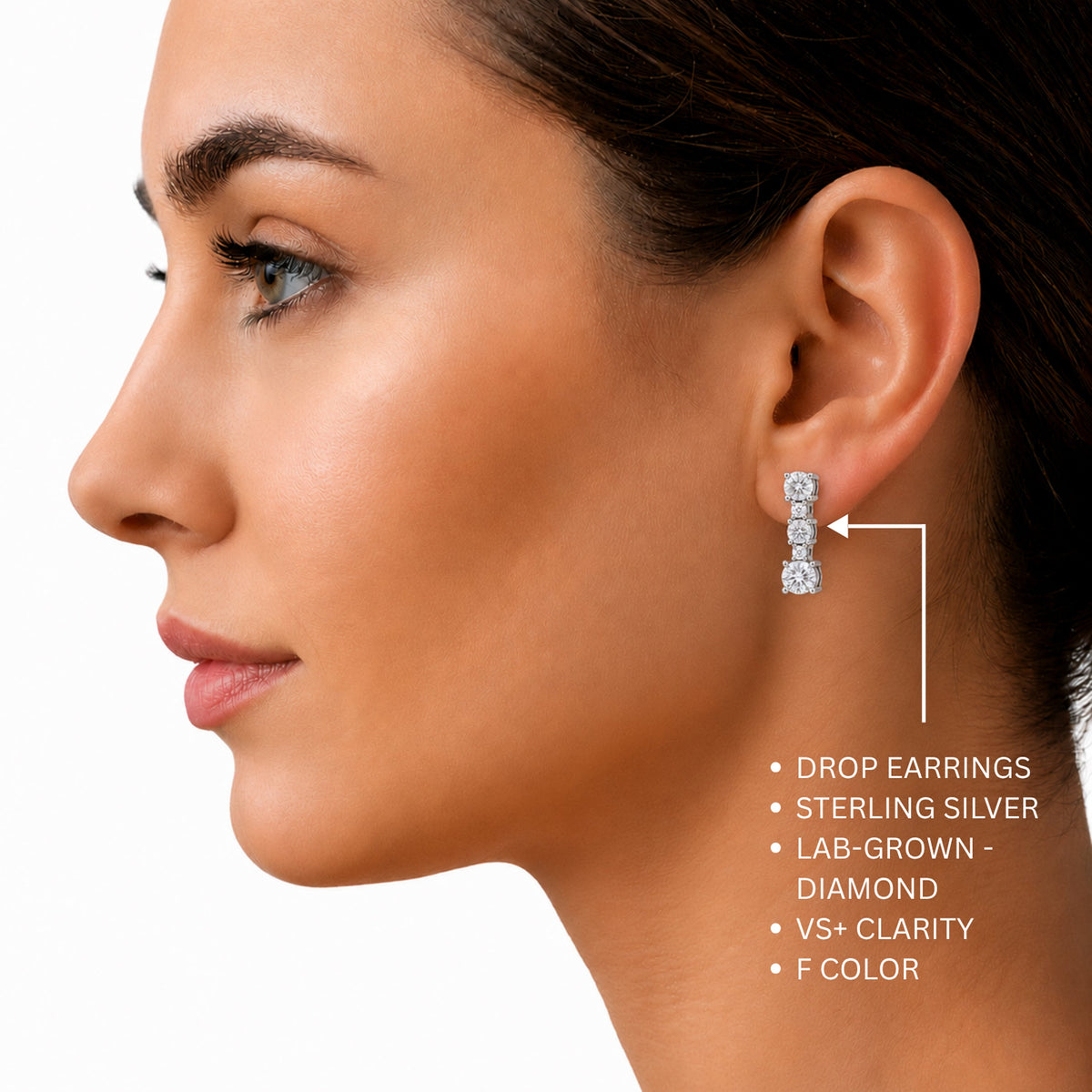 1 ct. T.W. Lab-Grown Diamond Round Drop Earrings in Sterling Silver or 14K Gold over Silver