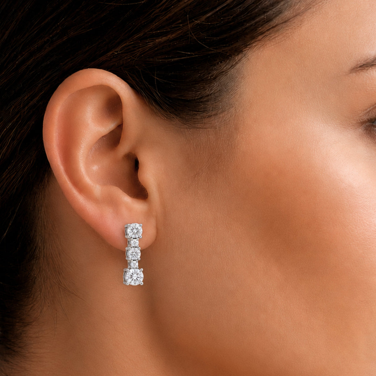 1 ct. T.W. Lab-Grown Diamond Round Drop Earrings in Sterling Silver or 14K Gold over Silver