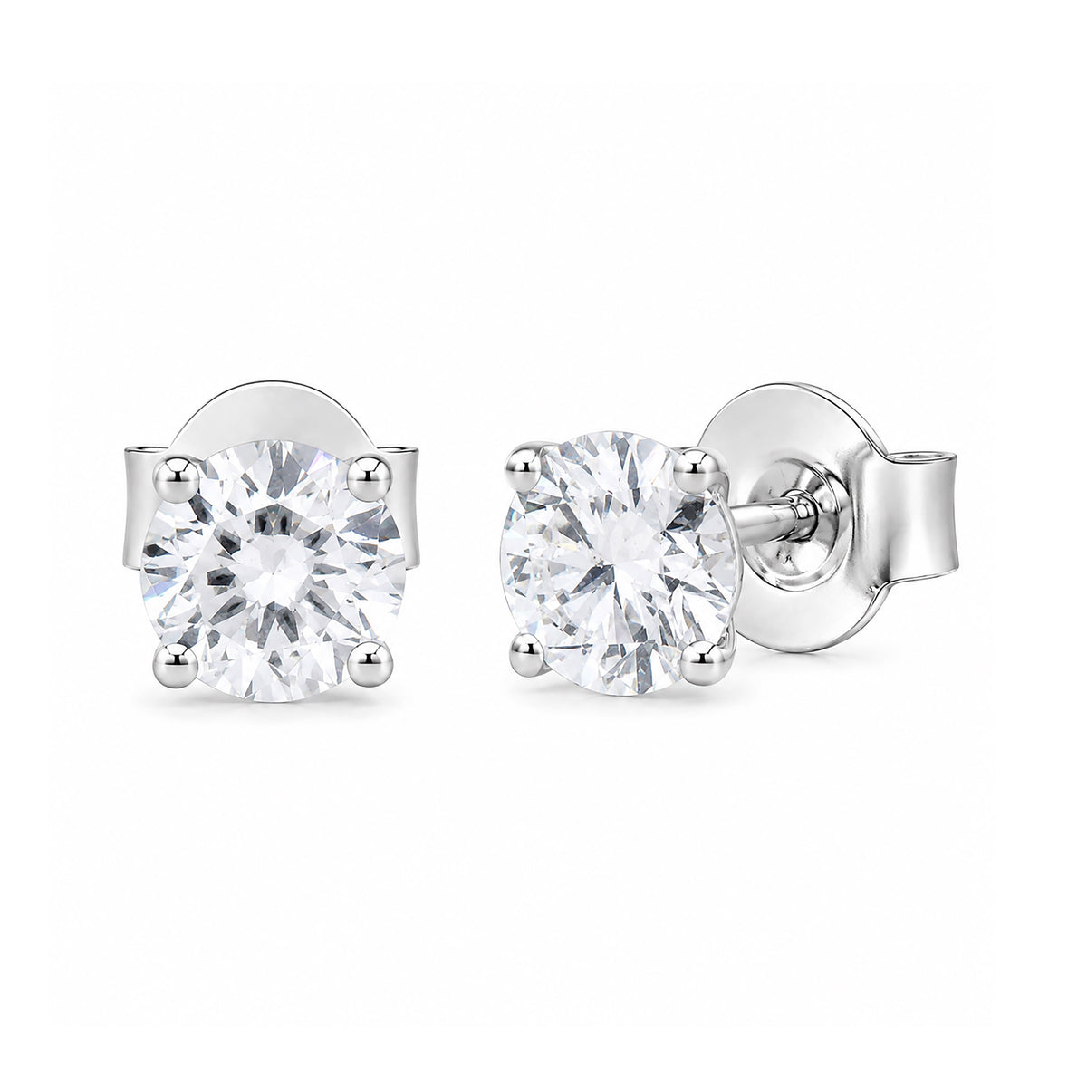 1 ct. T.W. Lab-Grown Diamond Round Stud Earrings in Sterling Silver