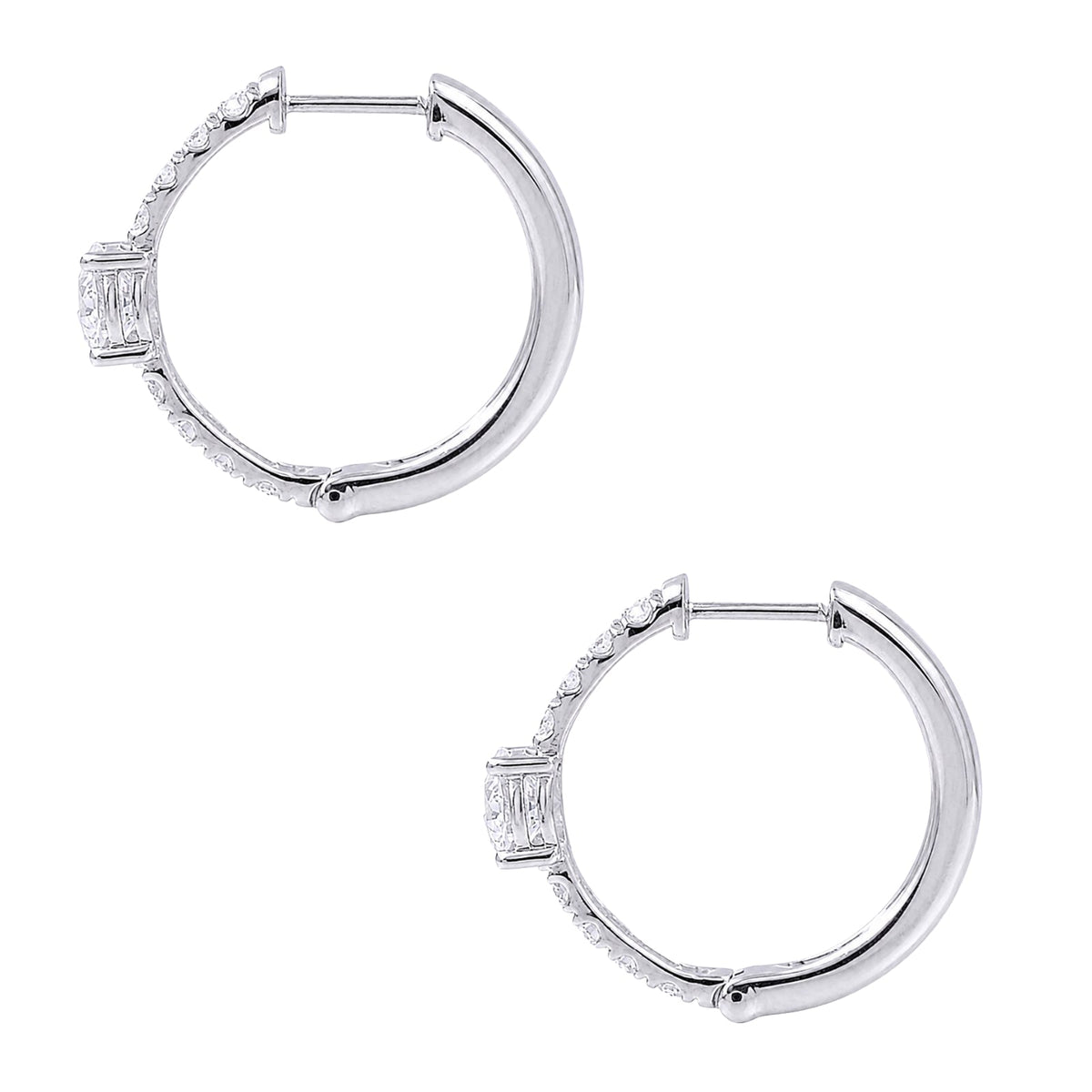 2 ct. T.W. Lab-Grown Diamond Round Hoop Earrings in Sterling Silver or 14K Gold over Silver