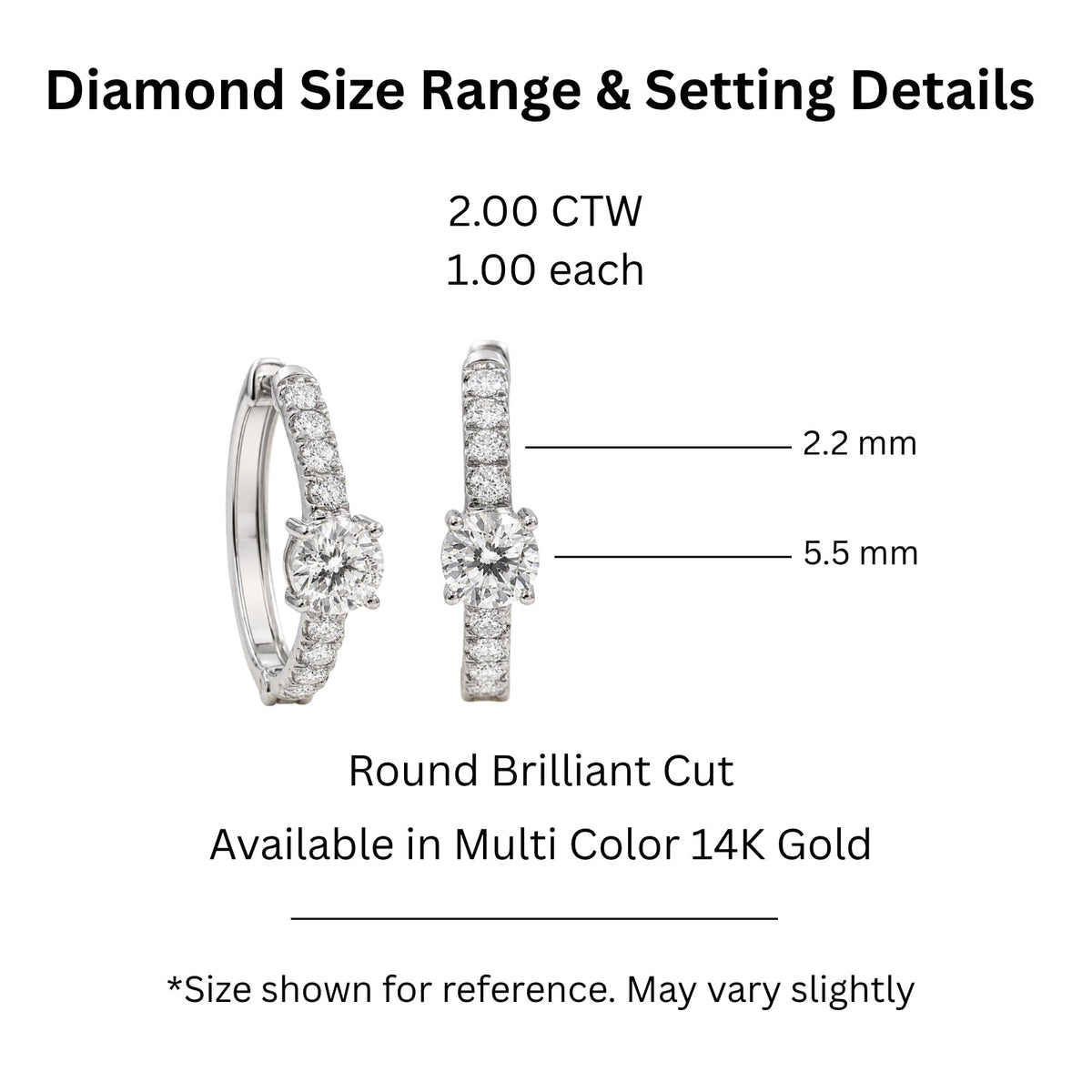 2 ct. T.W. Lab-Grown Diamond Round Hoop Earrings in Sterling Silver or 14K Gold over Silver