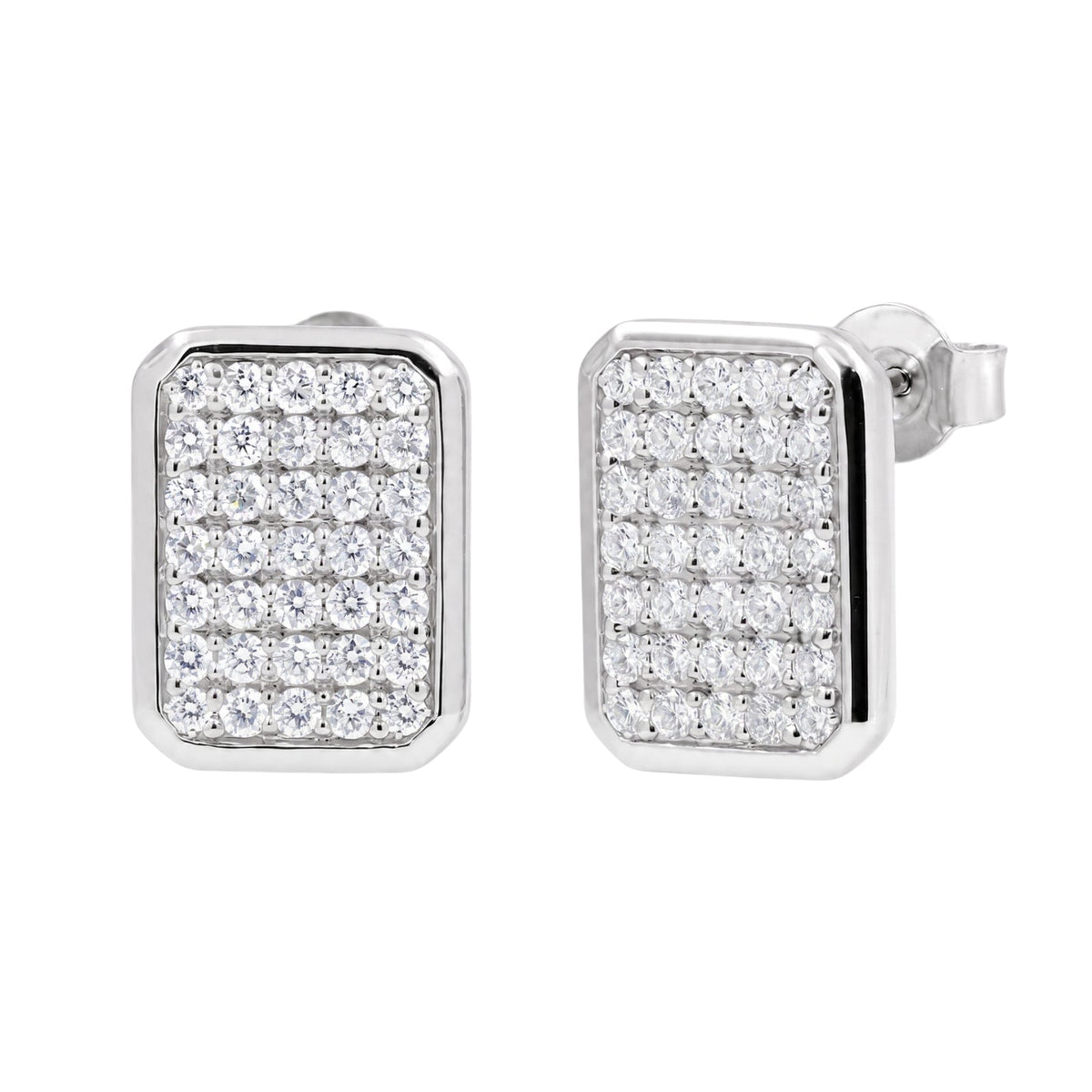 1 ct. T.W. Lab-Grown Diamond Round Cluster Earrings in Sterling Silver
