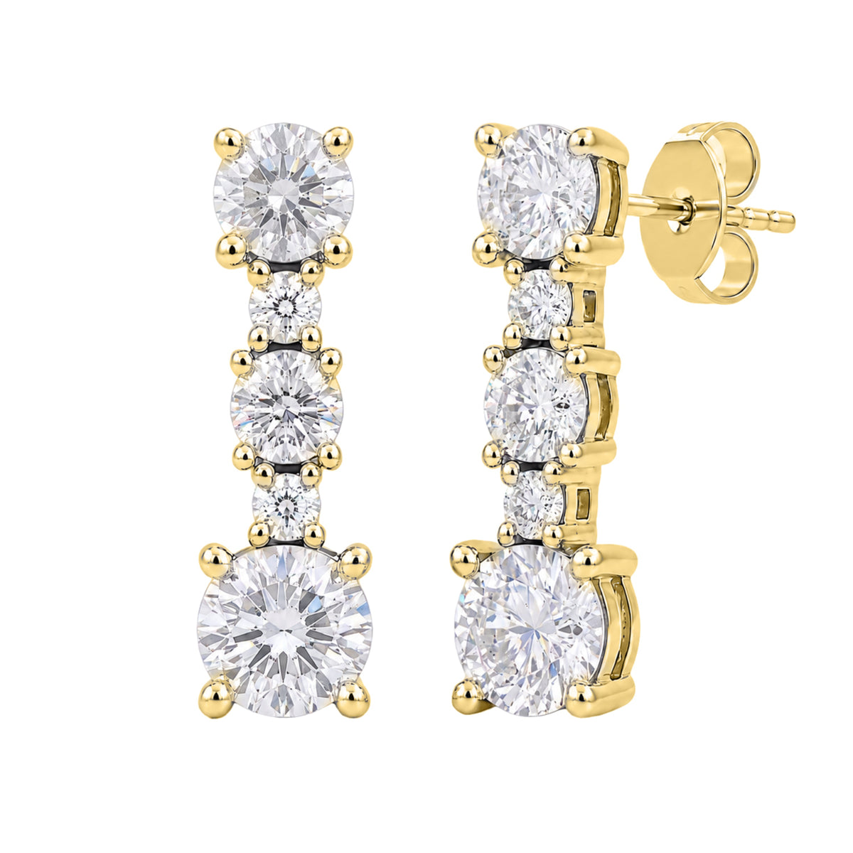 1 ct. T.W. Lab-Grown Diamond Round Drop Earrings in Sterling Silver or 14K Gold over Silver