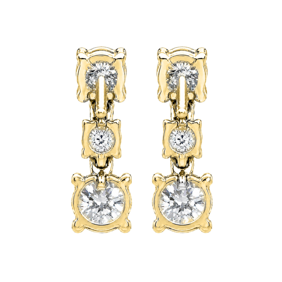 1 ct. T.W. Lab-Grown Diamond Round Drop Earrings in Sterling Silver or 14K Gold over Silver