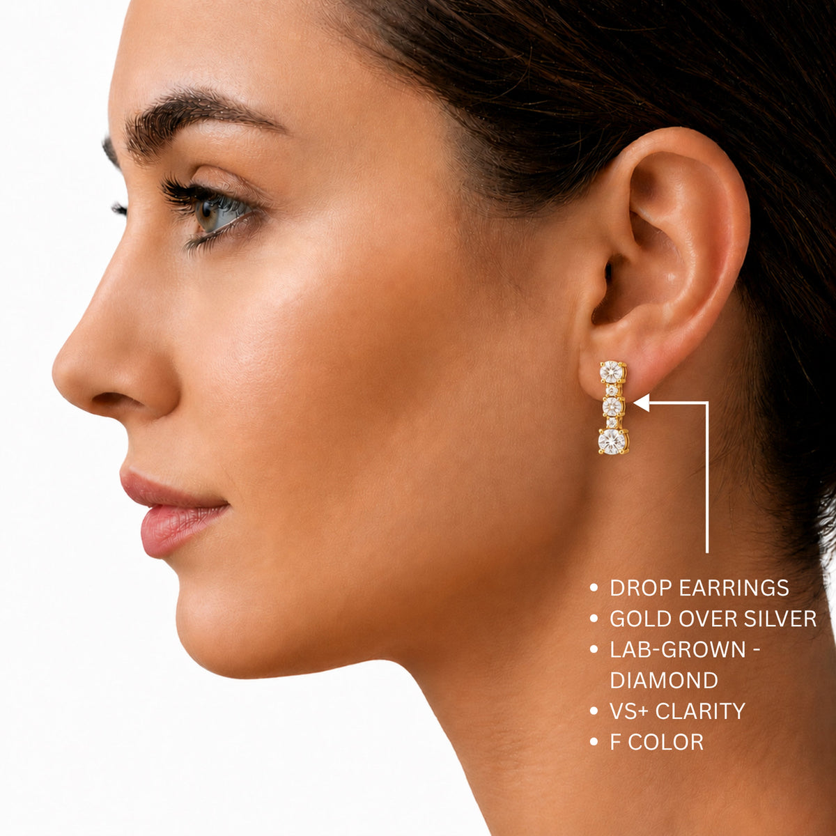1 ct. T.W. Lab-Grown Diamond Round Drop Earrings in Sterling Silver or 14K Gold over Silver