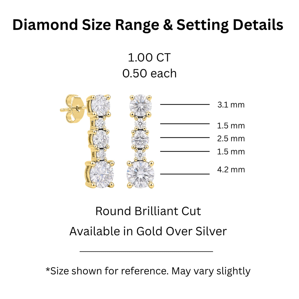 1 ct. T.W. Lab-Grown Diamond Round Drop Earrings in Sterling Silver or 14K Gold over Silver