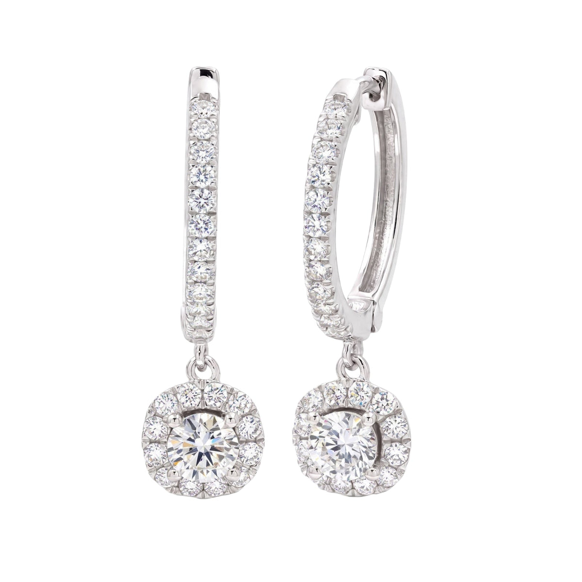 2 ct. T.W. Lab-Grown Diamond Round Drop Earrings in Sterling Silver or 14K Gold over Silver