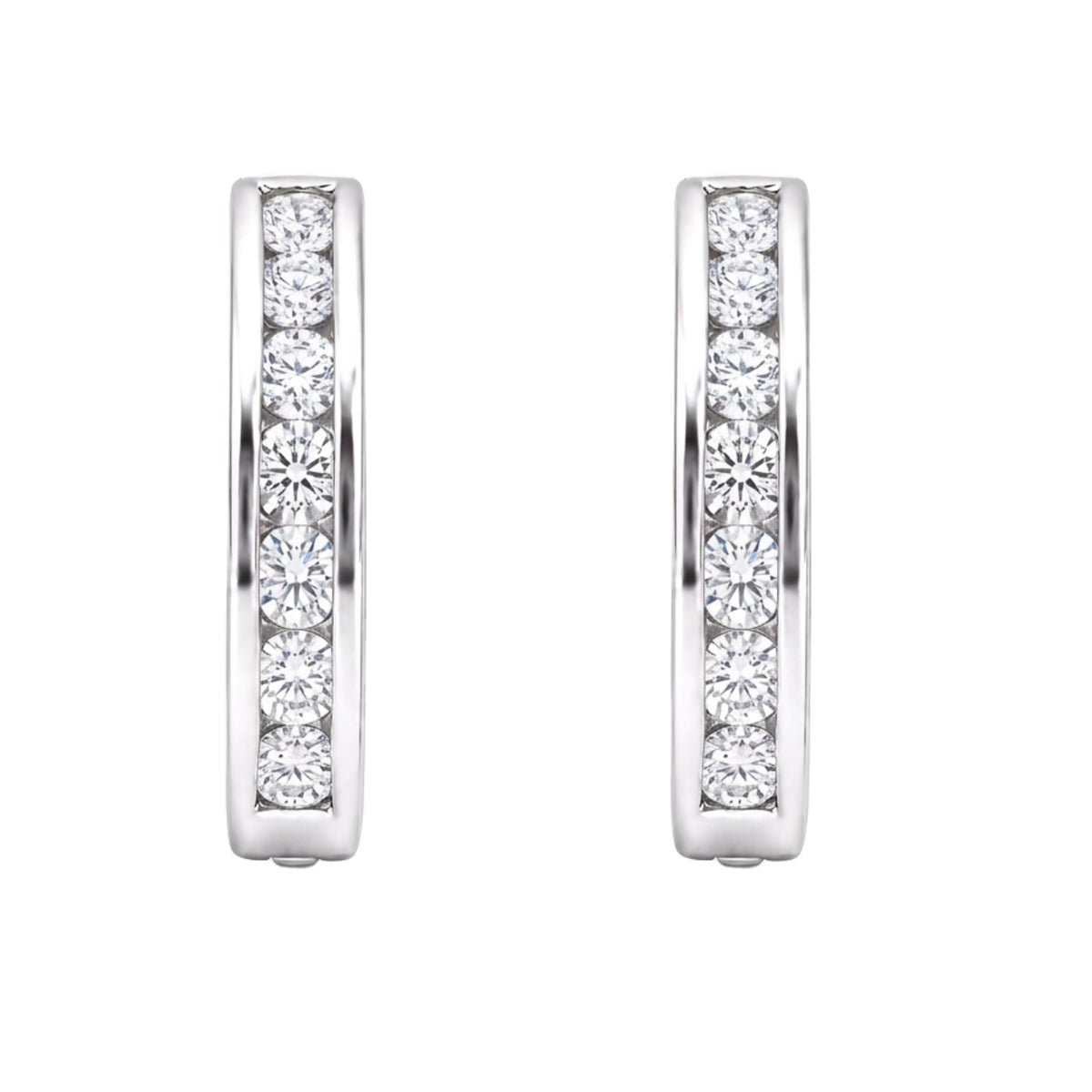 1 ct. T.W. Lab-Grown Diamond Round Hoop Earrings in Sterling Silver or 14K Gold over Silver