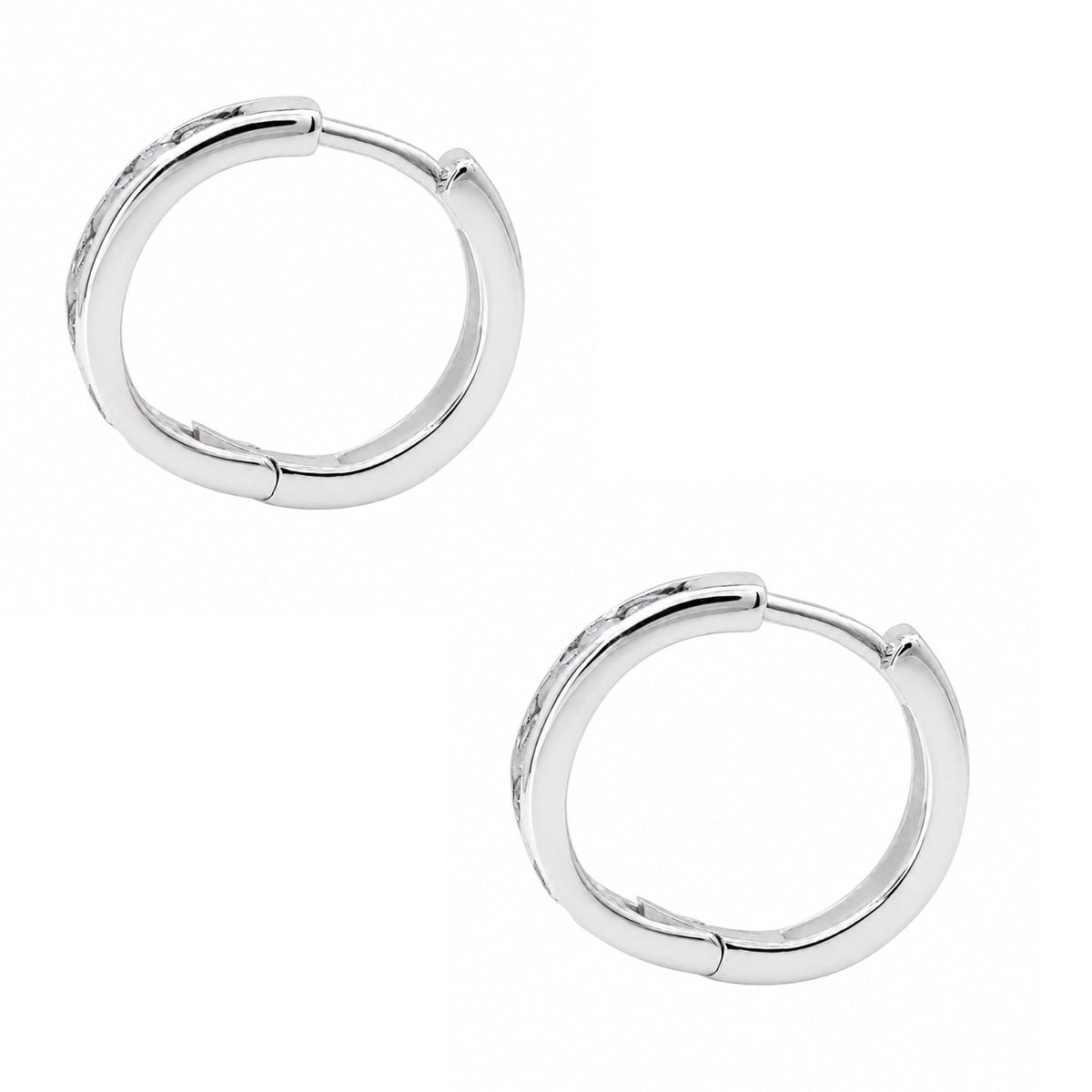 1 ct. T.W. Lab-Grown Diamond Round Hoop Earrings in Sterling Silver or 14K Gold over Silver