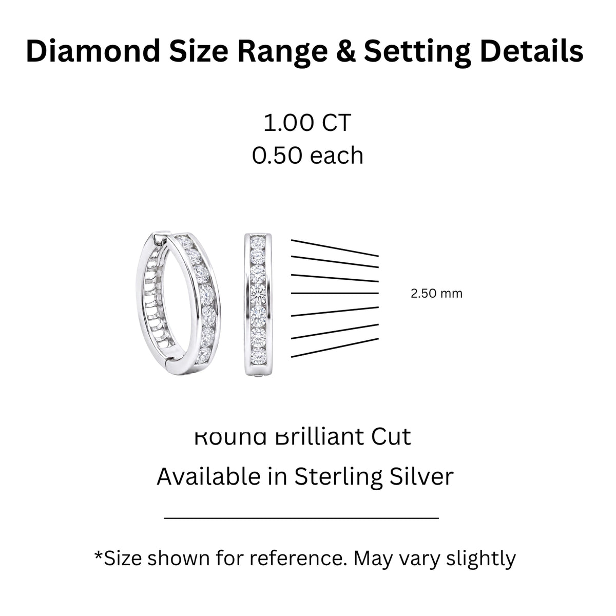 1 ct. T.W. Lab-Grown Diamond Round Hoop Earrings in Sterling Silver or 14K Gold over Silver
