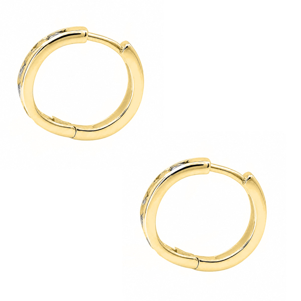 1 ct. T.W. Lab-Grown Diamond Round Hoop Earrings in Sterling Silver or 14K Gold over Silver