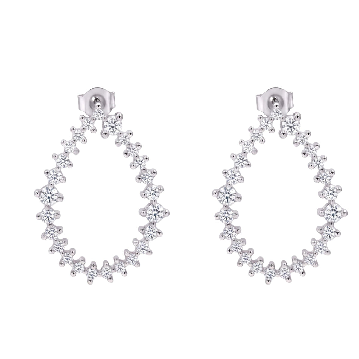 2 ct. T.W. Lab-Grown Diamond Round Drop Earrings in Sterling Silver