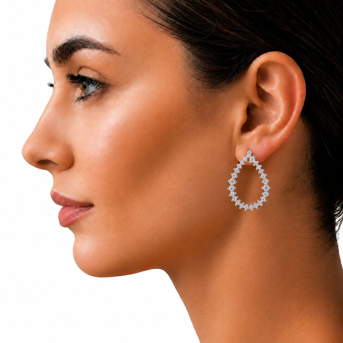 2 ct. T.W. Lab-Grown Diamond Round Drop Earrings in Sterling Silver