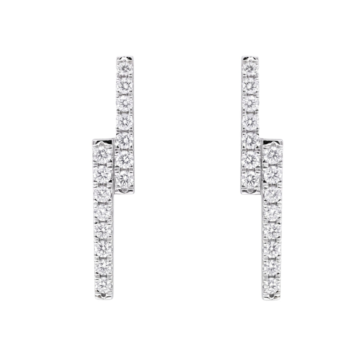 3 ct. T.W. Lab-Grown Diamond Round Drop Earrings in Sterling Silver