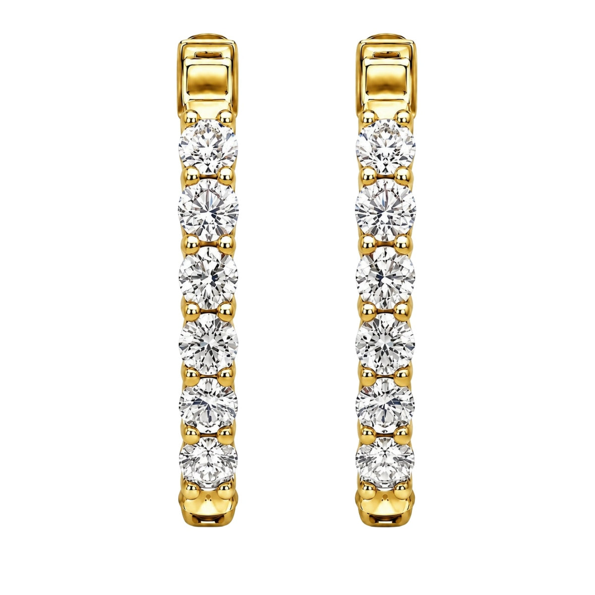 Lab-Grown Diamond Round Hoop Earrings in 14K White Gold or 14K Yellow Gold