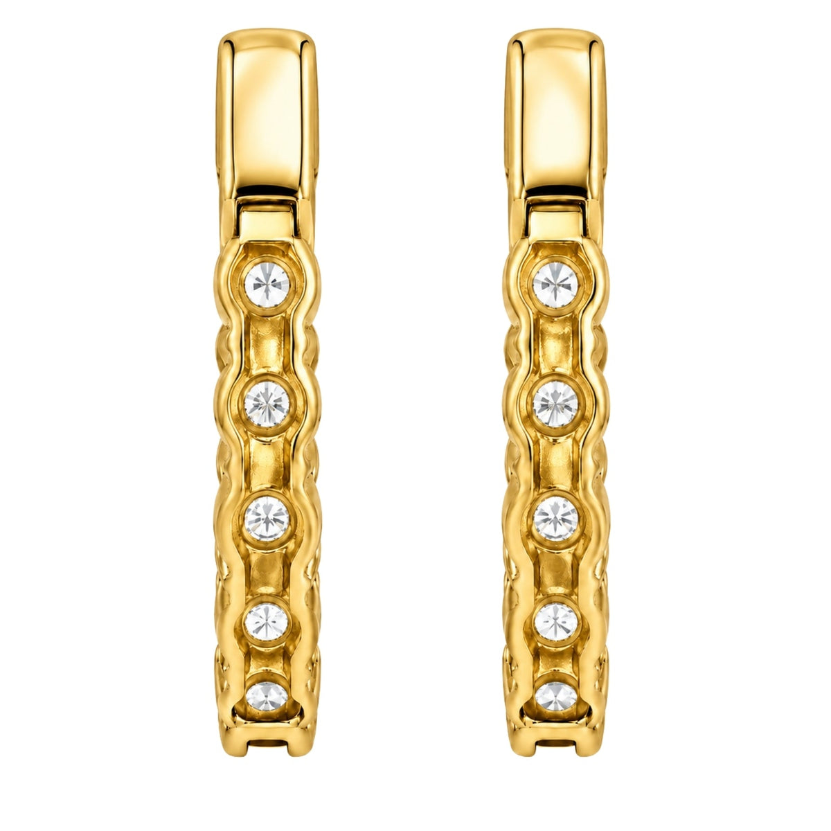 Lab-Grown Diamond Round Hoop Earrings in 14K White Gold or 14K Yellow Gold