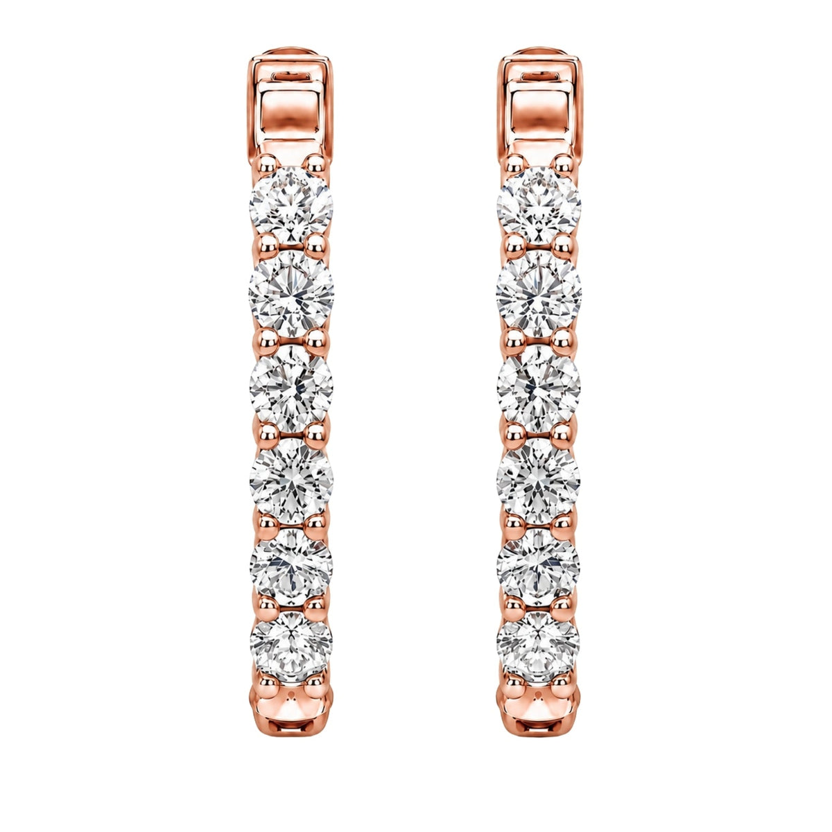 Lab-Grown Diamond Round Hoop Earrings in 14K White Gold or 14K Yellow Gold