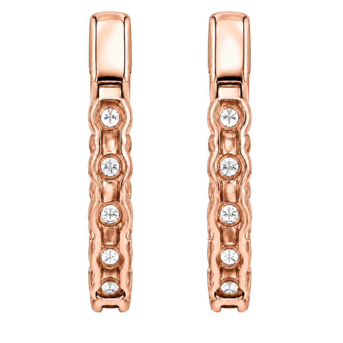 Lab-Grown Diamond Round Hoop Earrings in 14K White Gold or 14K Yellow Gold