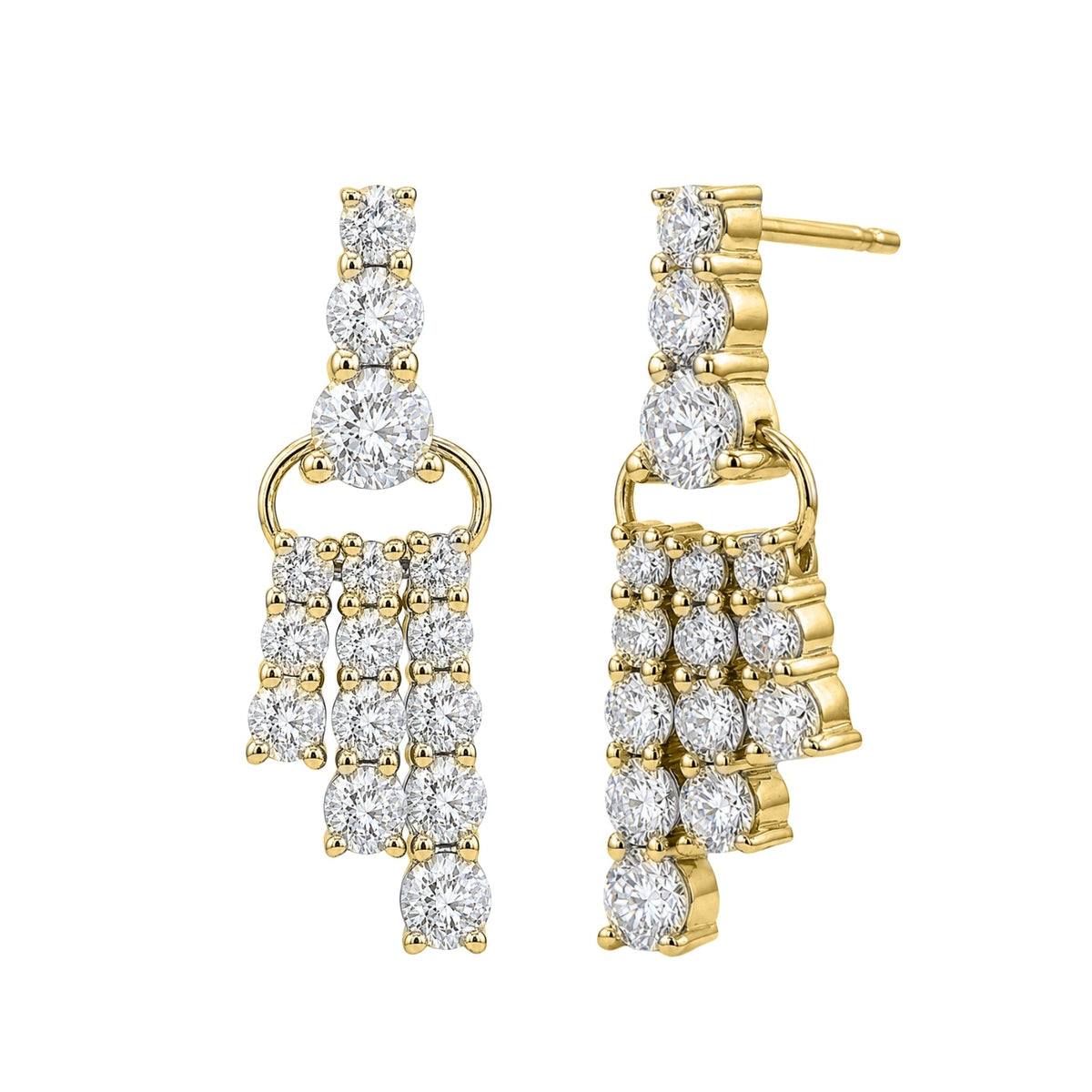 2 ct. T.W. Lab-Grown Diamond Round Drop Earrings in Sterling Silver or 14K Gold over Silver