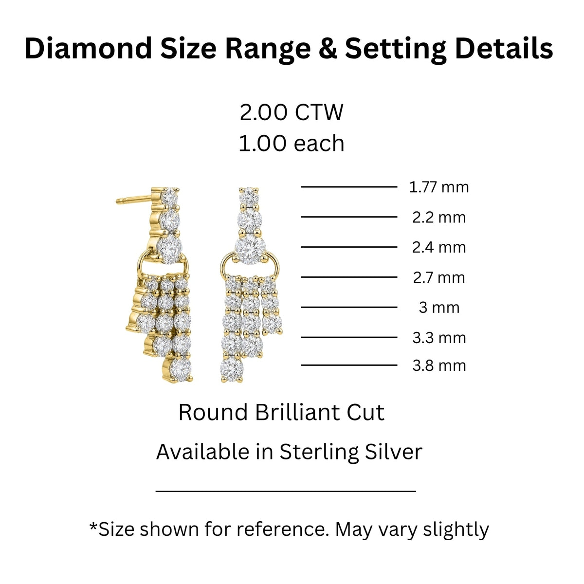 2 ct. T.W. Lab-Grown Diamond Round Drop Earrings in Sterling Silver or 14K Gold over Silver