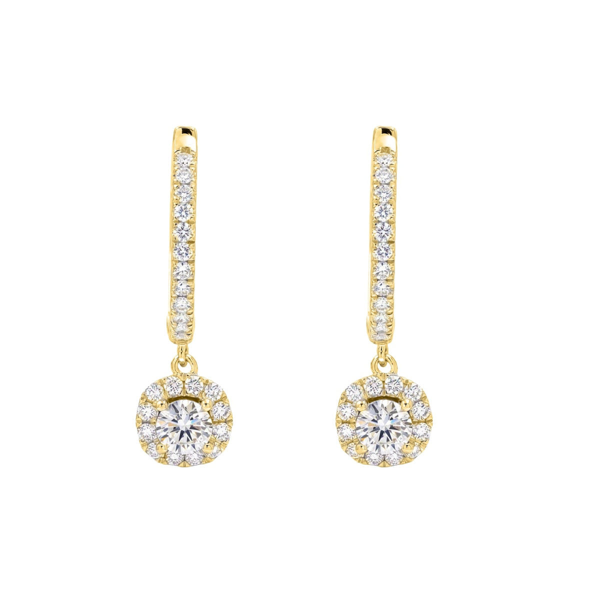 2 ct. T.W. Lab-Grown Diamond Round Drop Earrings in Sterling Silver or 14K Gold over Silver