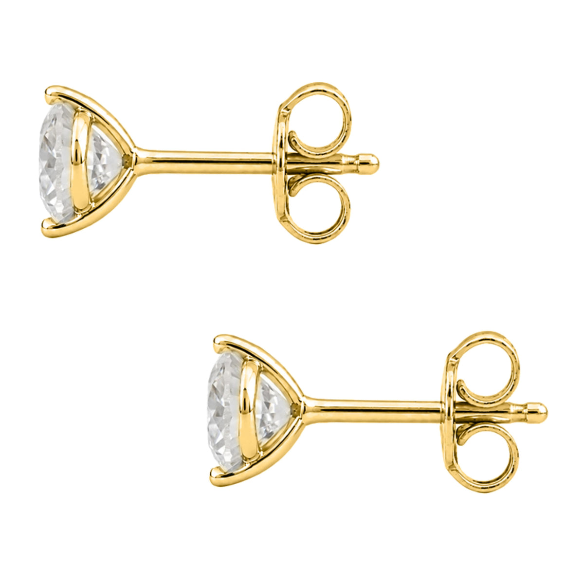 3/4 ct. T.W. Lab-Grown Diamond Round Stud Earrings in 14K Gold over Silver