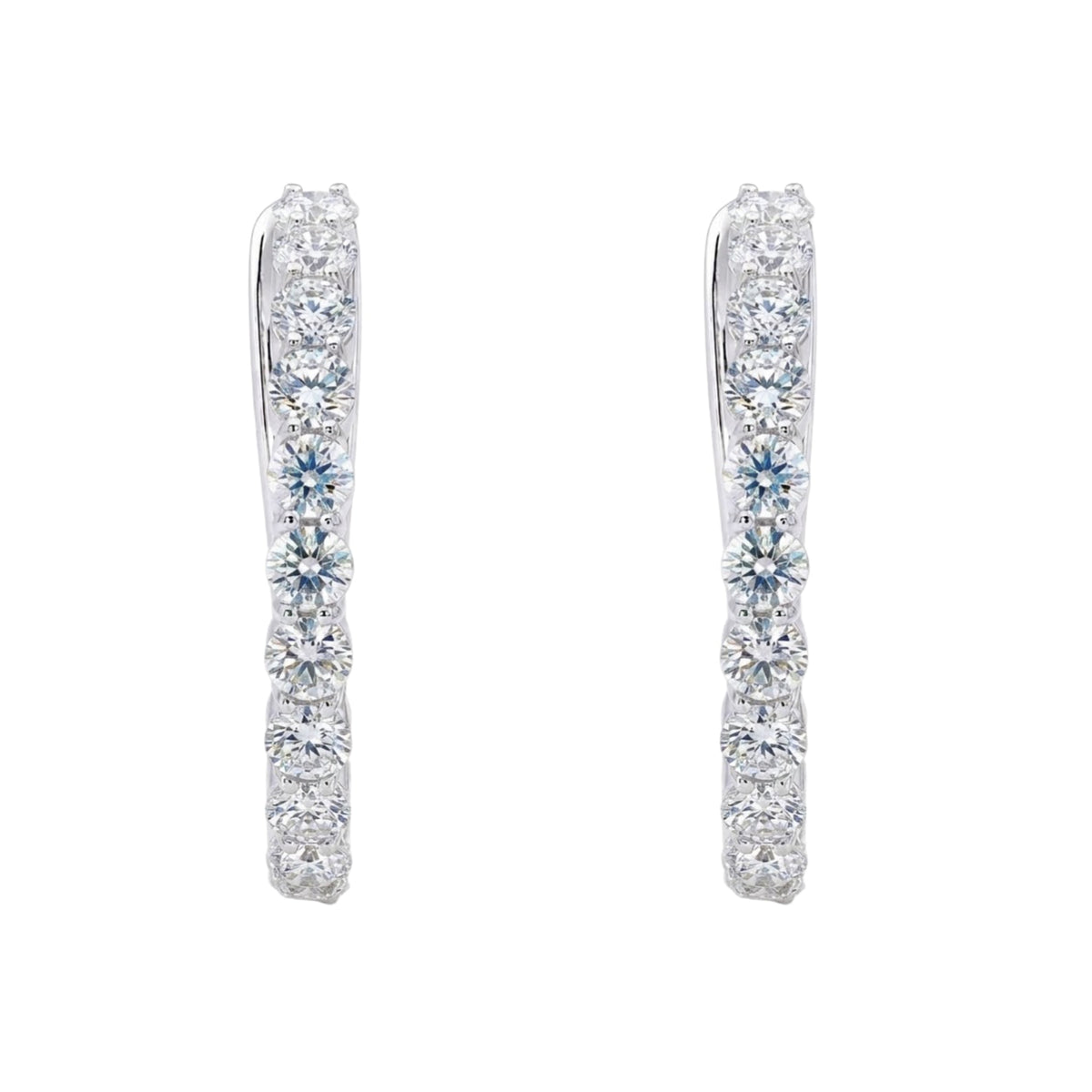 1 ct. T.W. Lab-Grown Diamond Round Hoop Earrings in Sterling Silver