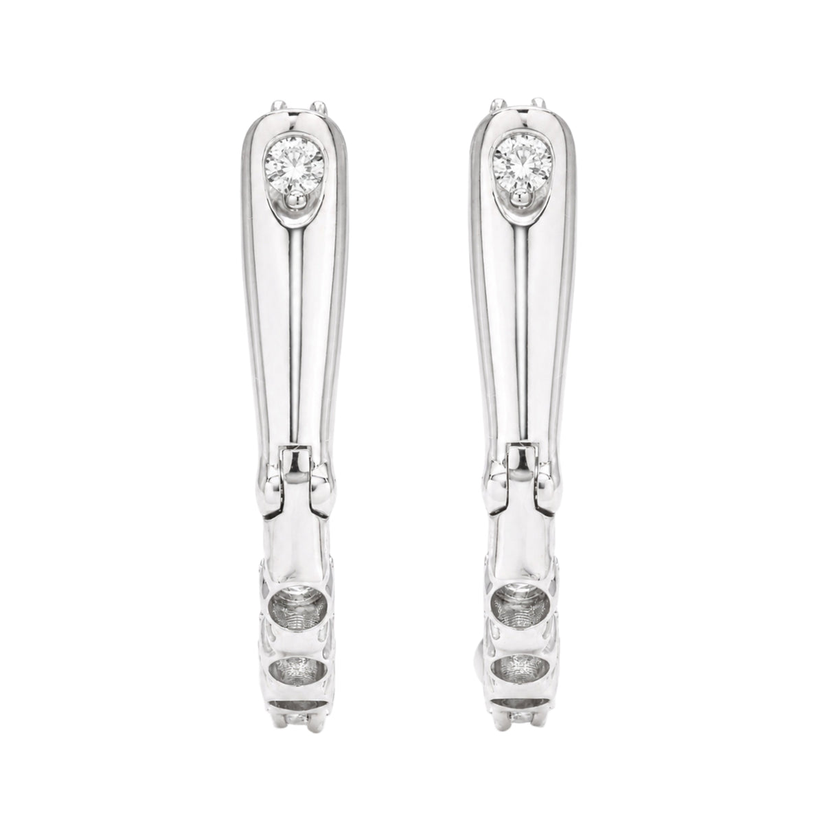 1 ct. T.W. Lab-Grown Diamond Round Hoop Earrings in Sterling Silver