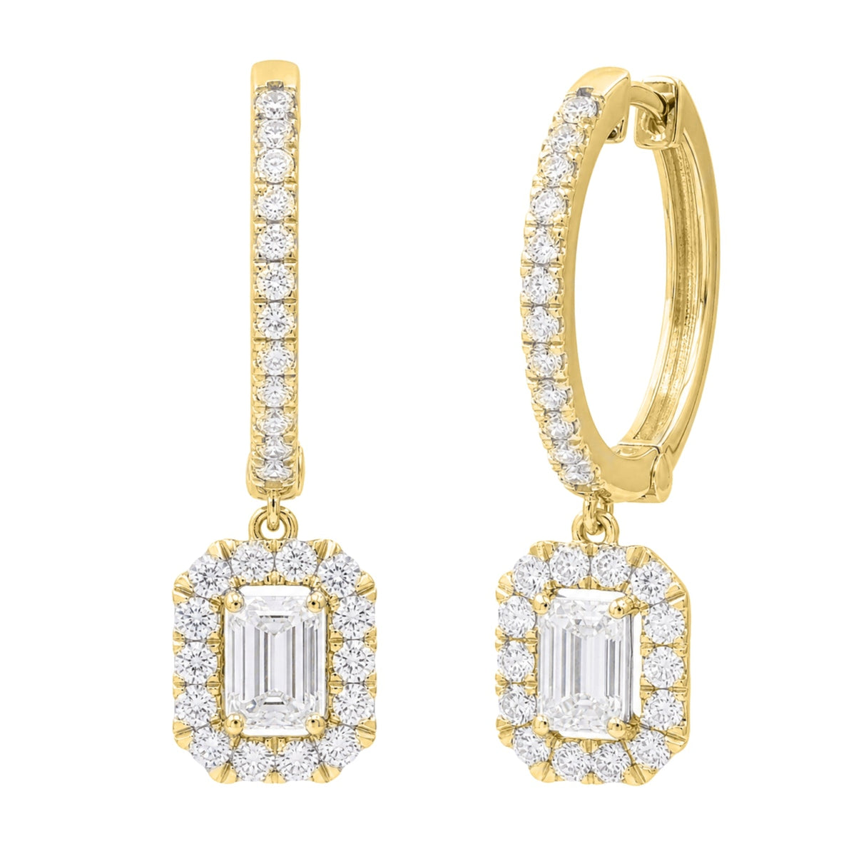 3 ct. T.W. Lab-Grown Diamond Round Drop Earrings in Sterling Silver or 14K Gold over Silver