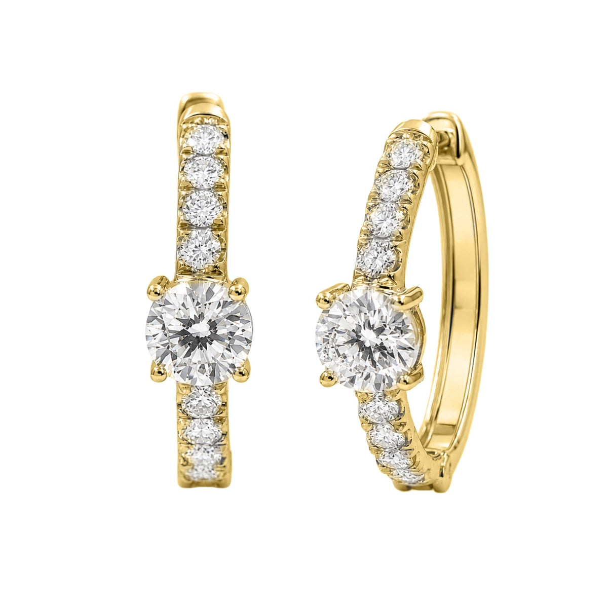 2 ct. T.W. Lab-Grown Diamond Round Hoop Earrings in Sterling Silver or 14K Gold over Silver
