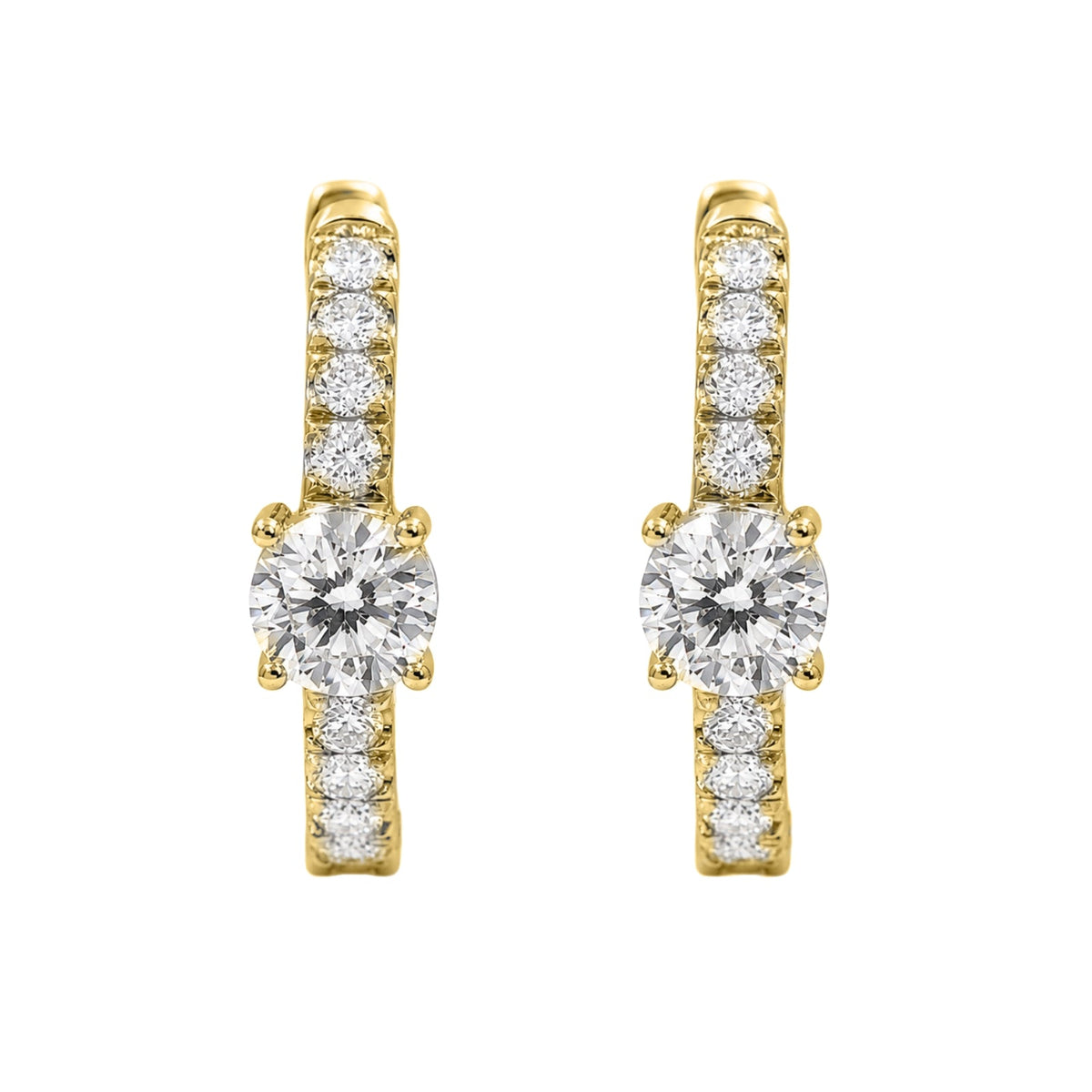2 ct. T.W. Lab-Grown Diamond Round Hoop Earrings in Sterling Silver or 14K Gold over Silver