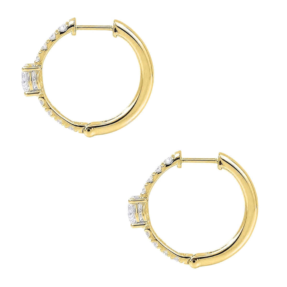 2 ct. T.W. Lab-Grown Diamond Round Hoop Earrings in Sterling Silver or 14K Gold over Silver
