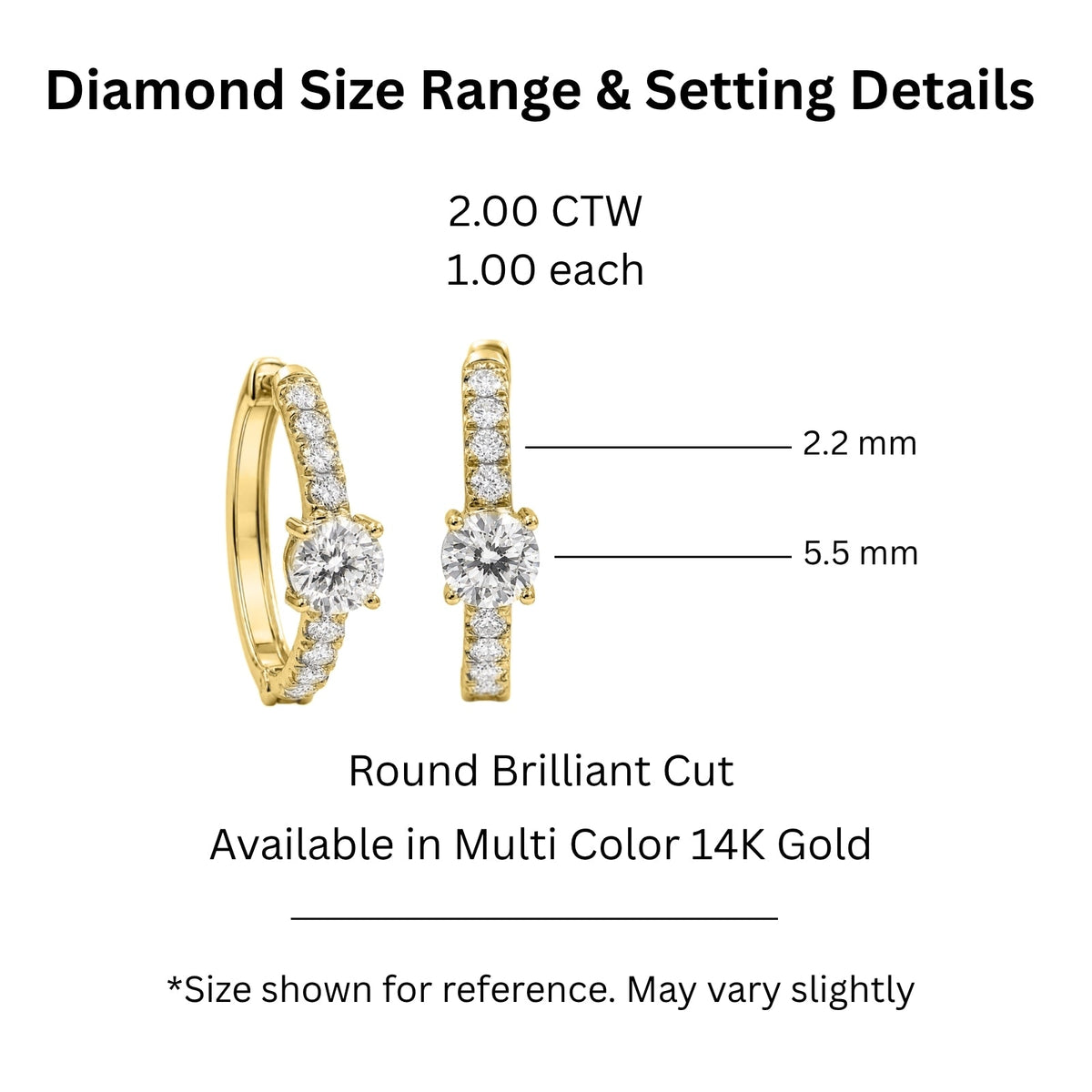 2 ct. T.W. Lab-Grown Diamond Round Hoop Earrings in Sterling Silver or 14K Gold over Silver