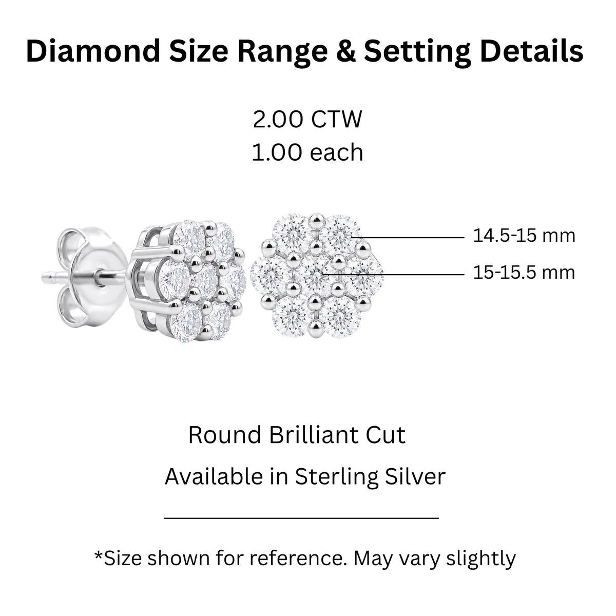 2 ct. T.W. Lab-Grown Diamond Round Cluster Earrings in Sterling Silver or 14K Gold over Silver