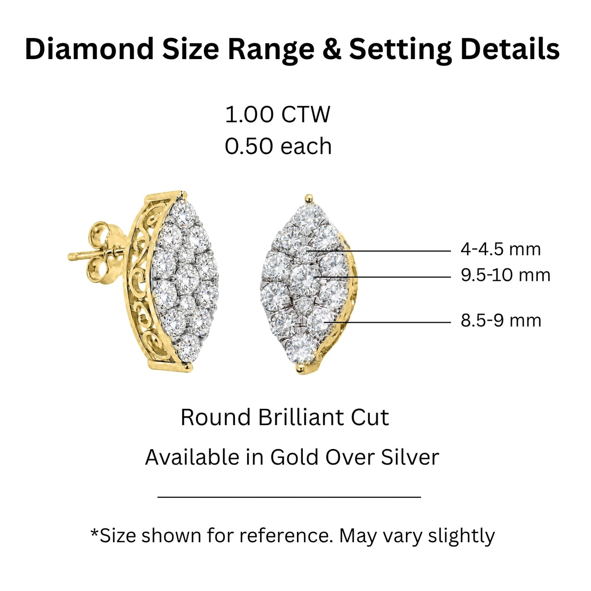 1 ct. T.W. Lab-Grown Diamond Round Stud Earrings in Sterling Silver or 14K Gold over Silver